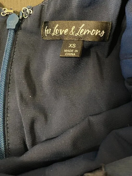 For Love & Lemons Lula Dress β Size XS β Navy Blue β Mini β Cocktail Dress - Picture 11 of 13